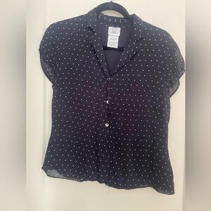 2 pieces Laura Ashley navy dot shirt and skirt